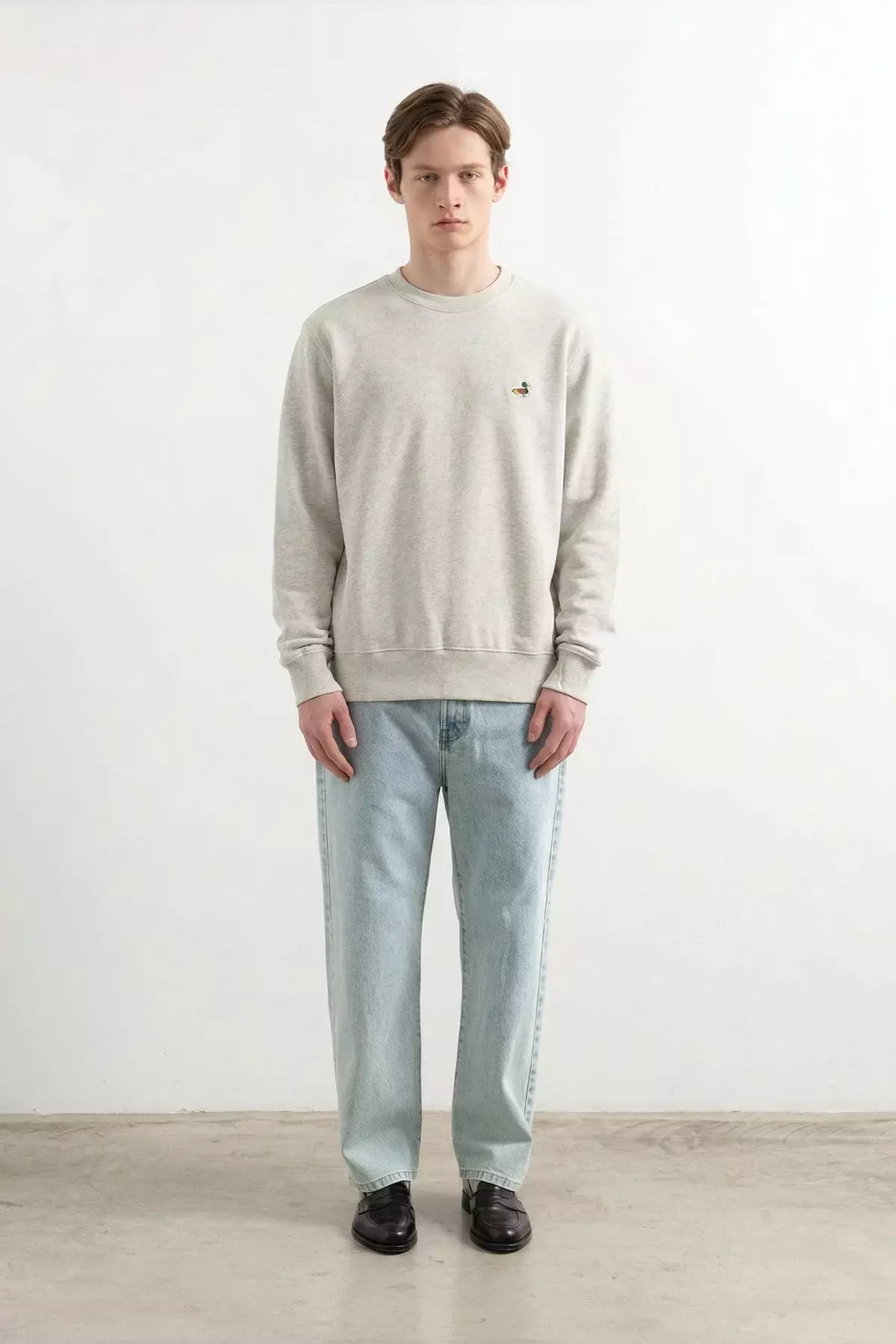 Edmmond Studios Grey Melange Duck Patch Sweatshirt Herren grau meliert